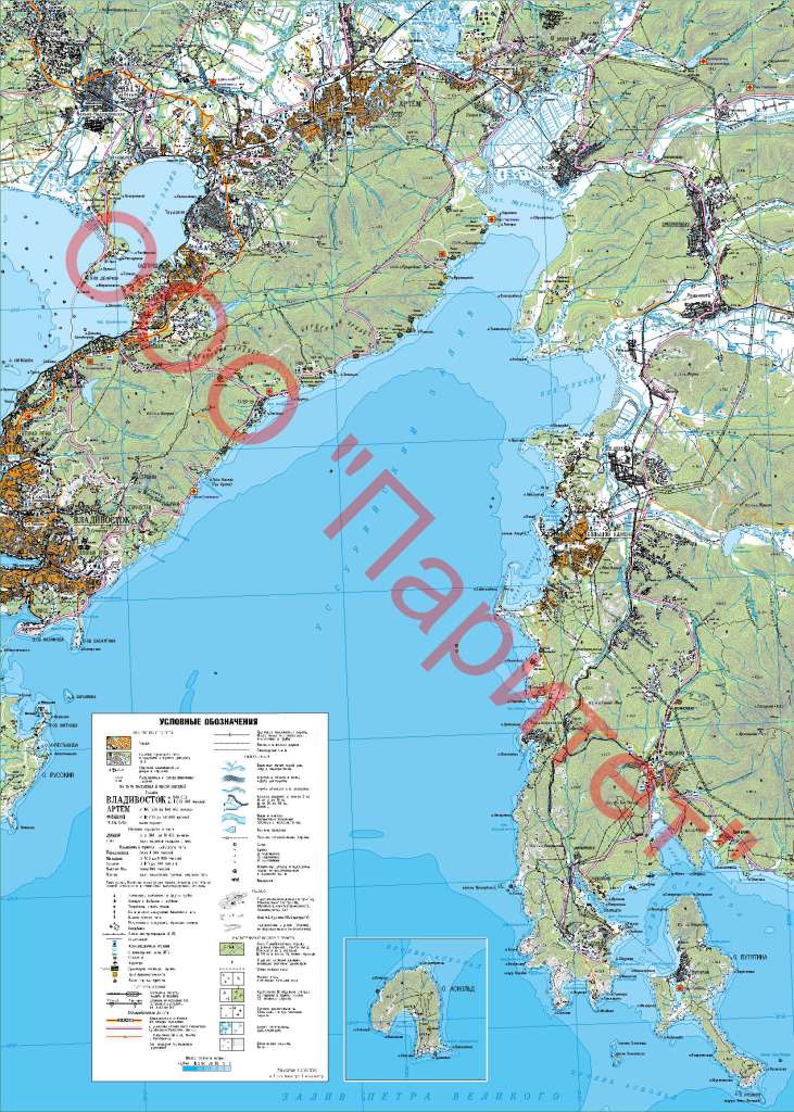 Карта Побережье Уссурийского залива