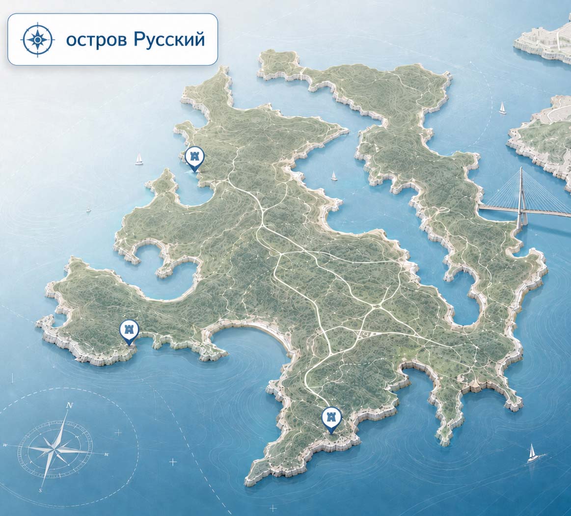 Схема остров Русский